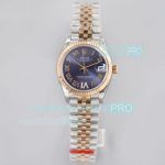 EW Factory Clone Rolex Datejust Jubilee 31 Blue Dial Flueted Bezel Watch